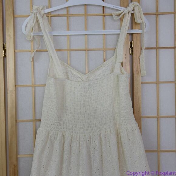 NEW Madewell Eyelet Lucie‎ Tie-Strap Tiered Midi Dress, XL - Picture 8 of 16
